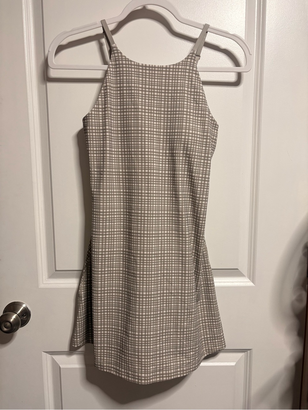 lululemon Align High-Neck Dress 
Beige Checked Mini Dress
